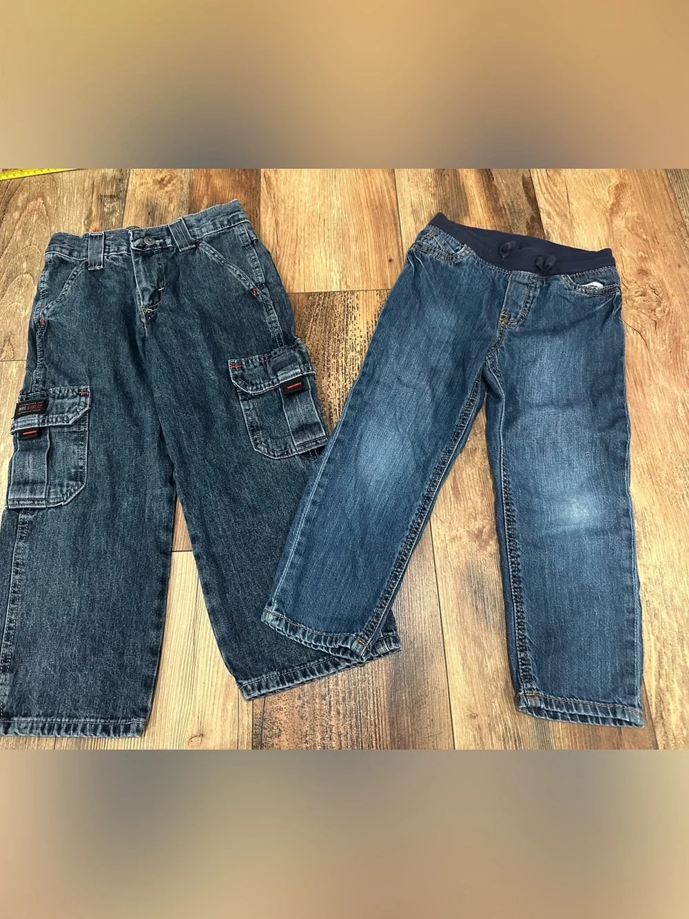 Two Boys 4 Denim Jeans Toddler Pants Stretch Pull On Button